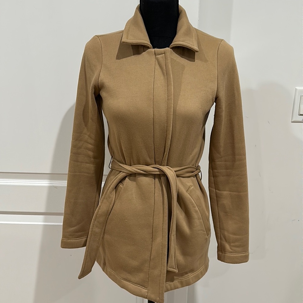 Splendid XS cotton zipper/belt tan jacket